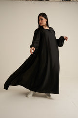 Black Shimmer Open Abaya