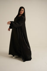 Black Shimmer Open Abaya