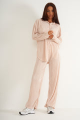 Cream pleated Co ord Set