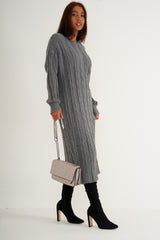 Grey Long knitted dress