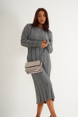 Grey Long knitted dress