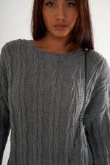 Grey Long knitted dress