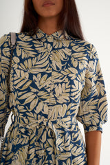 Cream print midaxi dress