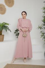Aversa Pink Long Sleeve Maxi dress