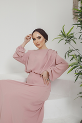 Aversa Pink Long Sleeve Maxi dress