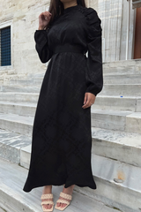 Verona Black Long Sleeve Maxi dress