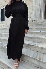 Verona Black Long Sleeve Maxi dress
