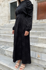 Verona Black Long Sleeve Maxi dress