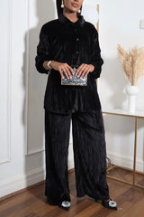 Black luxe velvet co ord