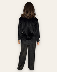 Black luxe velvet co ord