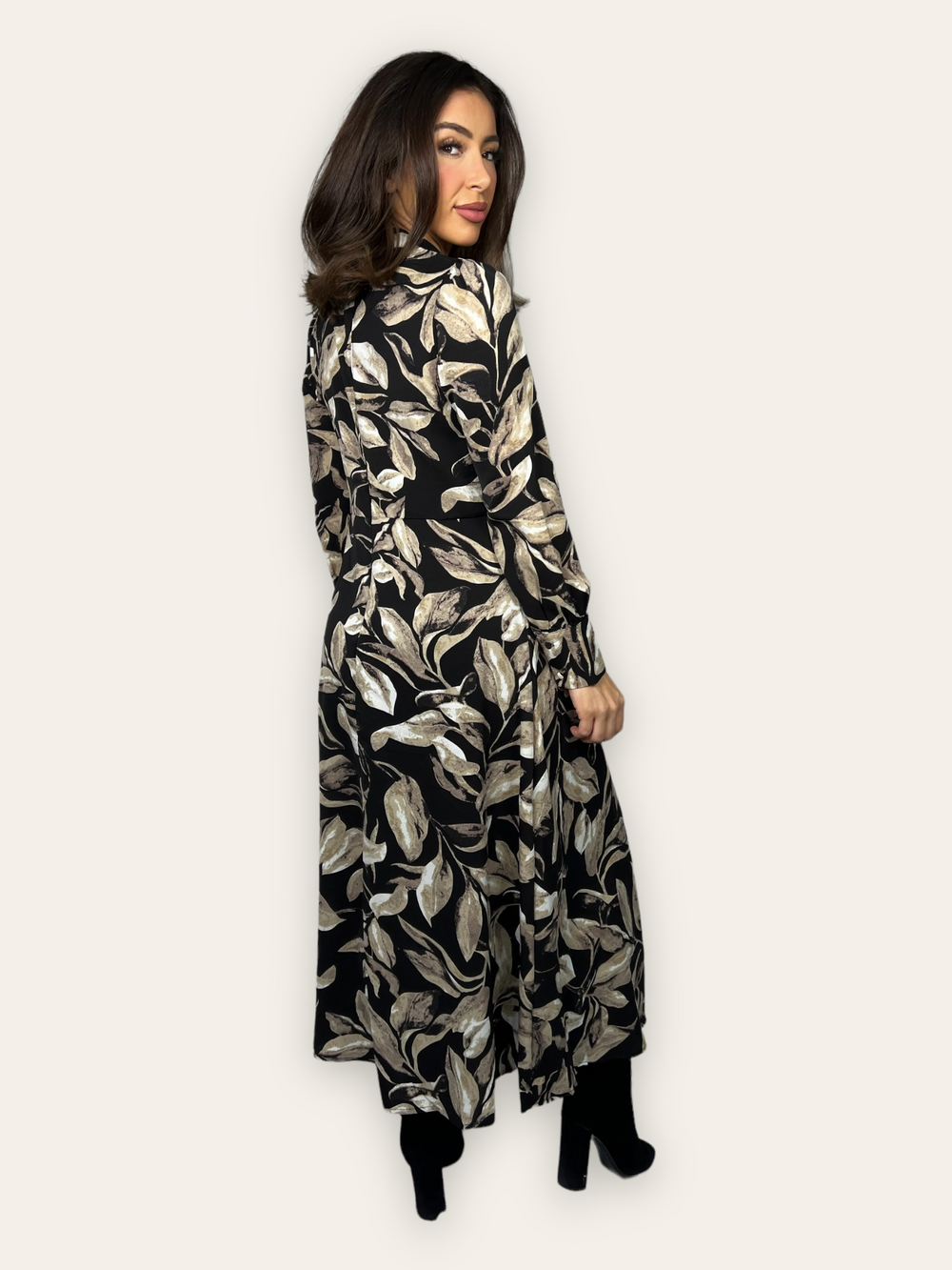 Printed Floral Pleated Maxi Dress