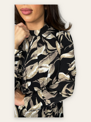 Printed Floral Pleated Maxi Dress