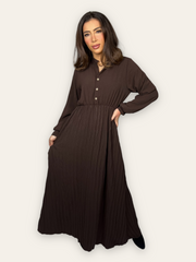 Chocolate textured long sleeve Maxi dress