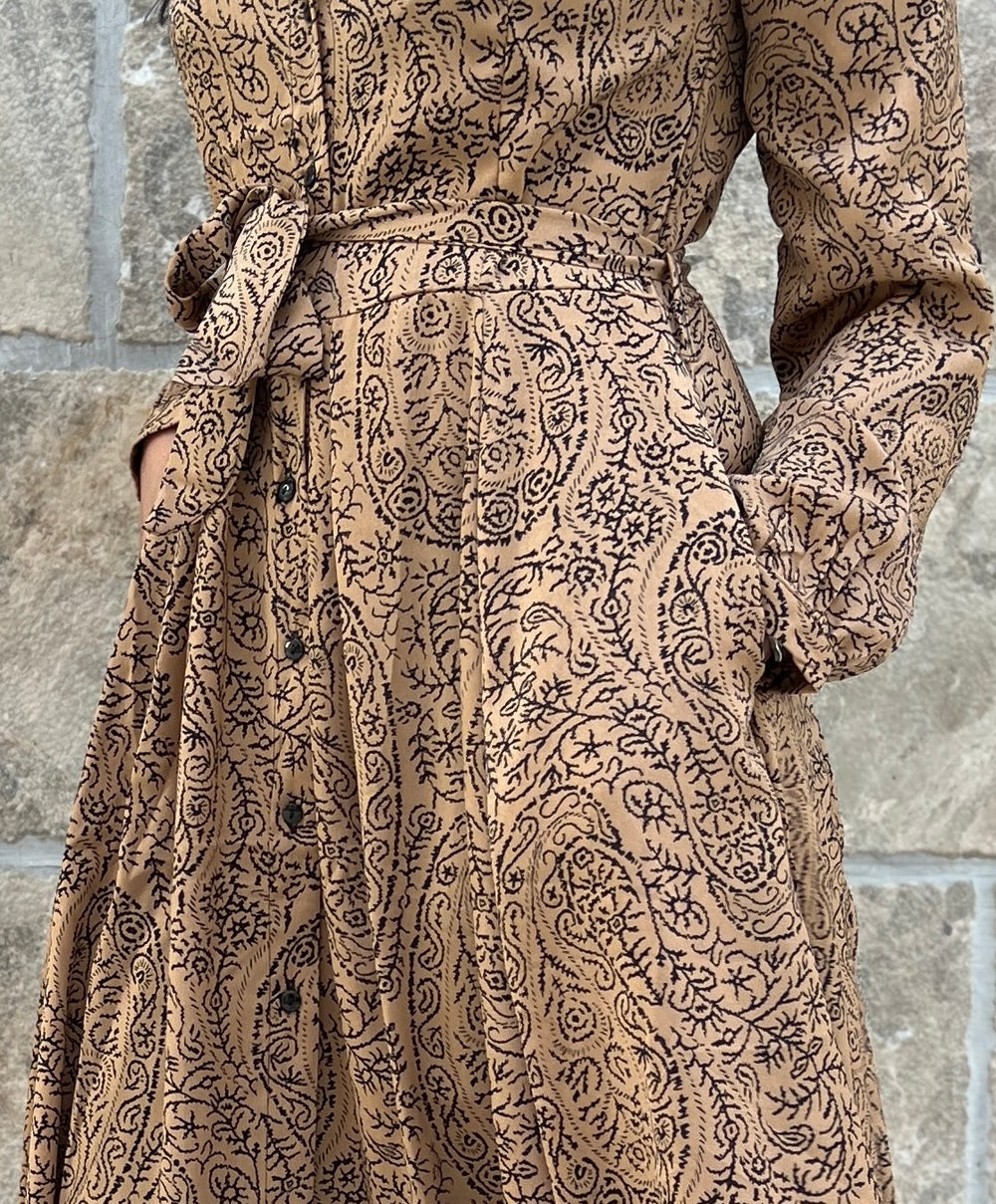 Gold Beige Maxi Dress with pockets