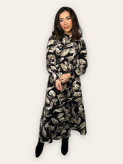 Printed Floral Pleated Maxi Dress