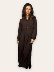 Chocolate textured long sleeve Maxi dress