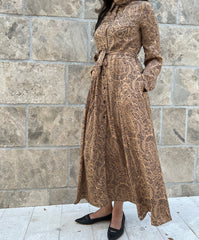 Gold Beige Maxi Dress with pockets