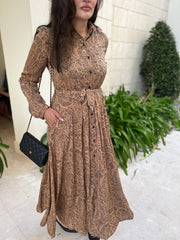 Gold Beige Maxi Dress with pockets