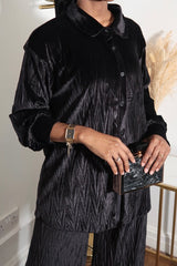 Black luxe velvet co ord