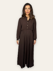 Chocolate textured long sleeve Maxi dress